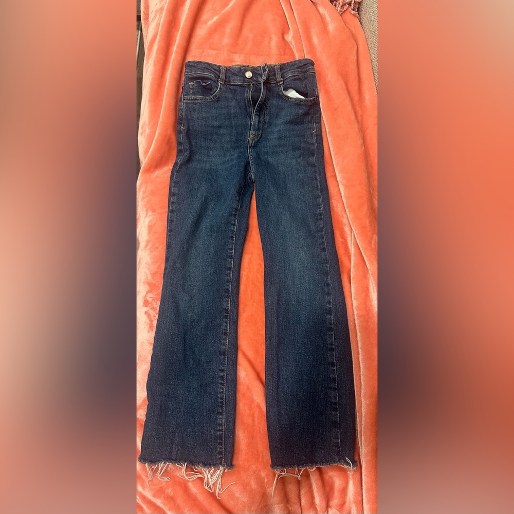 ZARA ANKLE CROPPED Women's Blue Jeans